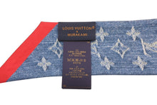 Load image into Gallery viewer, 新品未使用 LOUISVUITTON ルイヴィトン LV×TM バンドーBB スカーフ 2025SS M96390 モノグラムデニムチェリー シルク ブルー レッド 中古 4b012053