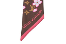 Load image into Gallery viewer, 極美品 LOUIS VUITTON ルイヴィトン 村上隆 バンドーBB スカーフ チェリーブロッサム モノグラム M96084 シルク ブラウン 中古 4b012046