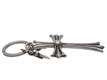 Load image into Gallery viewer, CHROME HEARTS クロムハーツ CH CRS LG &amp; No5 DGGR ラージクロス ダガー キーリング 重量約49.1 美品 中古 4b012499
