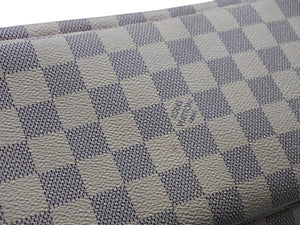 LOUIS VUITTON ルイヴィトン ダミエアズール ネヴァーフル PM ハンドバッグ N40605 ホワイト レザー キャンバス ゴールド金具 美品 中古 4b012463