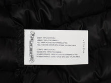 Load image into Gallery viewer, 新品未使用 CHROME HEARTS クロムハーツ ダウン シャツ ジャケット サイズXL クロスボール シルバー925 ブラック 中古 4b012993