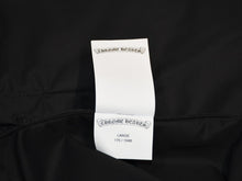 Load image into Gallery viewer, 新品未使用 CHROME HEARTS クロムハーツ レザー ジップアップ シャツ サイズL クロスパッチ ポリエステル シルバー925 ブラック 中古 4b012992