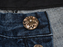 Load image into Gallery viewer, 新品未使用 CHROME HEARTS クロムハーツ デニム ハーフパンツ サイズ34 シルバー925 コットン 中古 4b012996