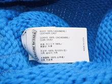 Load image into Gallery viewer, 新品未使用 CHROME HEARTS クロムハーツ クロスパッチ ニットキャップ ビーニー カシミヤ レザー シルバー925 パープル ブルー 中古 4b012990