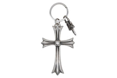 CHROME HEARTS クロムハーツ CH CRS LG & No5 DGGR ラージクロス ダガー キーリング 重量約53.0g 美品 中古 4b012817