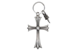 CHROME HEARTS クロムハーツ CH CRS LG & No5 DGGR ラージクロス ダガー キーリング 重量約53.0g 美品 中古 4b012817