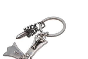 CHROME HEARTS クロムハーツ CH CRS LG & No5 DGGR ラージクロス ダガー キーリング 重量約53.0g 美品 中古 4b012817