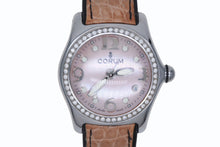 Load image into Gallery viewer, CORUM コルム BUBBLE バブル 腕時計 39.151.47 クォーツ ステンレス ダイヤモンドベゼル シェル ピンク文字盤 美品 中古 4b012505