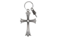 Load image into Gallery viewer, CHROME HEARTS クロムハーツ CH CRS LG &amp; No5 DGGR ラージクロス ダガー キーリング 重量約53.0g 美品 中古 4b012817
