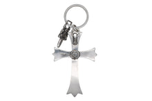 Load image into Gallery viewer, CHROME HEARTS クロムハーツ CH CRS LG &amp; No5 DGGR ラージクロス ダガー キーリング 重量約53.0g 美品 中古 4b012817