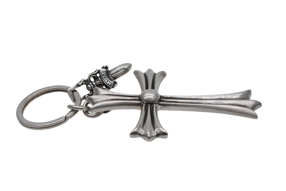CHROME HEARTS CH CRS LG & No5 DGGR Large Cross Dagger Key Ring Weight Approx. 53.0g Good Condition Used 4b012817