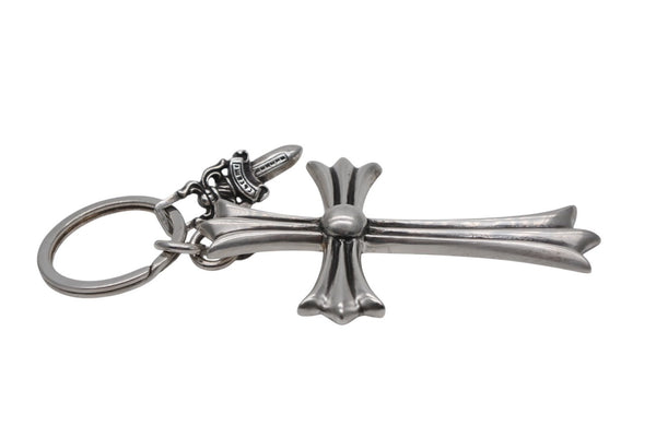 CHROME HEARTS クロムハーツ CH CRS LG & No5 DGGR ラージクロス ダガー キーリング 重量約53.0g 美品 中古 4b012817