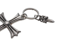 Load image into Gallery viewer, CHROME HEARTS クロムハーツ CH CRS LG &amp; No5 DGGR ラージクロス ダガー キーリング 重量約53.0g 美品 中古 4b012817