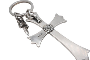 CHROME HEARTS クロムハーツ CH CRS LG & No5 DGGR ラージクロス ダガー キーリング 重量約53.0g 美品 中古 4b012817