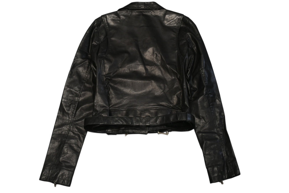 CHROME HEARTS JJ DEAN Double Riders Jacket Dagger Black Lambskin Black Size L Used 4b012985