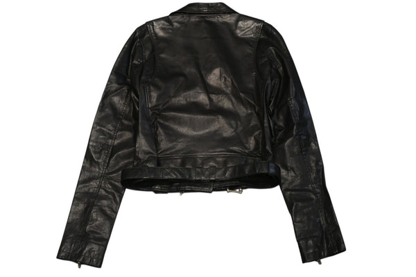 CHROME HEARTS クロムハーツ JJ DEAN ダブル ライダース ジャケット ダガー ブラック ラムスキン ブラック サイズL 中古 4b012985