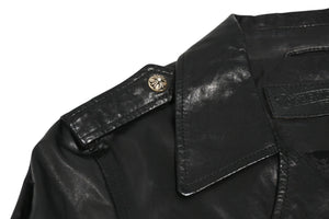 CHROME HEARTS クロムハーツ JJ DEAN ダブル ライダース ジャケット ダガー ブラック ラムスキン ブラック サイズL 中古 4b012985