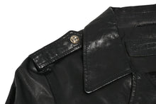 Load image into Gallery viewer, CHROME HEARTS クロムハーツ JJ DEAN ダブル ライダース ジャケット ダガー ブラック ラムスキン ブラック サイズL 中古 4b012985