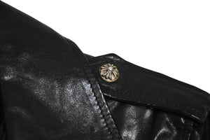 CHROME HEARTS クロムハーツ JJ DEAN ダブル ライダース ジャケット ダガー ブラック ラムスキン ブラック サイズL 中古 4b012985