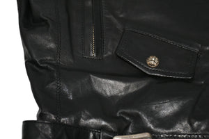 CHROME HEARTS クロムハーツ JJ DEAN ダブル ライダース ジャケット ダガー ブラック ラムスキン ブラック サイズL 中古 4b012985