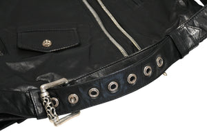 CHROME HEARTS クロムハーツ JJ DEAN ダブル ライダース ジャケット ダガー ブラック ラムスキン ブラック サイズL 中古 4b012985