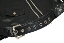 Load image into Gallery viewer, CHROME HEARTS クロムハーツ JJ DEAN ダブル ライダース ジャケット ダガー ブラック ラムスキン ブラック サイズL 中古 4b012985