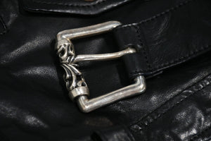 CHROME HEARTS クロムハーツ JJ DEAN ダブル ライダース ジャケット ダガー ブラック ラムスキン ブラック サイズL 中古 4b012985