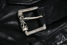 Load image into Gallery viewer, CHROME HEARTS クロムハーツ JJ DEAN ダブル ライダース ジャケット ダガー ブラック ラムスキン ブラック サイズL 中古 4b012985