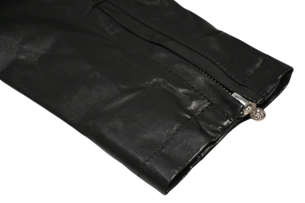 CHROME HEARTS クロムハーツ JJ DEAN ダブル ライダース ジャケット ダガー ブラック ラムスキン ブラック サイズL 中古 4b012985