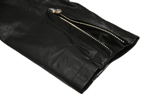 CHROME HEARTS クロムハーツ JJ DEAN ダブル ライダース ジャケット ダガー ブラック ラムスキン ブラック サイズL 中古 4b012985