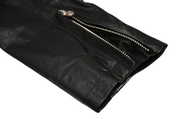 CHROME HEARTS クロムハーツ JJ DEAN ダブル ライダース ジャケット ダガー ブラック ラムスキン ブラック サイズL 中古 4b012985