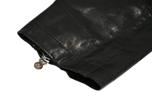 CHROME HEARTS クロムハーツ JJ DEAN ダブル ライダース ジャケット ダガー ブラック ラムスキン ブラック サイズL 中古 4b012985