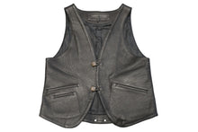 Load image into Gallery viewer, CHROME HEARTS クロムハーツ レザーベスト サイズS クロスボールボタン ブラック 美品 中古 4b012310