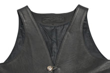Load image into Gallery viewer, CHROME HEARTS クロムハーツ レザーベスト サイズS クロスボールボタン ブラック 美品 中古 4b012310