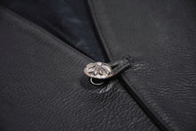 Load image into Gallery viewer, CHROME HEARTS クロムハーツ レザーベスト サイズS クロスボールボタン ブラック 美品 中古 4b012310