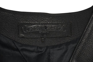 CHROME HEARTS クロムハーツ レザーベスト サイズS クロスボールボタン ブラック 美品 中古 4b012310