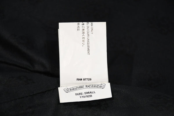 CHROME HEARTS クロムハーツ レザーベスト サイズS クロスボールボタン ブラック 美品 中古 4b012310