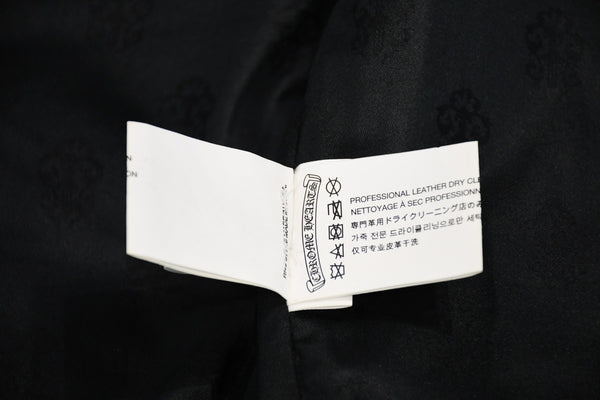 CHROME HEARTS クロムハーツ レザーベスト サイズS クロスボールボタン ブラック 美品 中古 4b012310