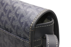 GOYARD ゴヤール ベルヴェデーレMM ショルダーバッグ グレー PVC レザー シルバー金具 ヘリンボーン柄 美品 中古 4b013001