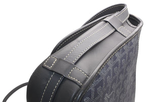 GOYARD ゴヤール ベルヴェデーレMM ショルダーバッグ グレー PVC レザー シルバー金具 ヘリンボーン柄 美品 中古 4b013001