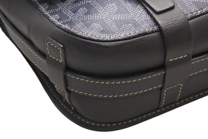 GOYARD ゴヤール ベルヴェデーレMM ショルダーバッグ グレー PVC レザー シルバー金具 ヘリンボーン柄 美品 中古 4b013001