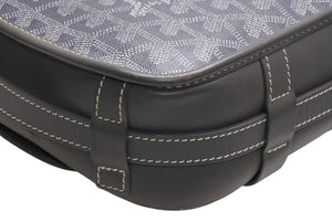 GOYARD ゴヤール ベルヴェデーレMM ショルダーバッグ グレー PVC レザー シルバー金具 ヘリンボーン柄 美品 中古 4b013001