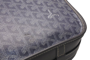 GOYARD ゴヤール ベルヴェデーレMM ショルダーバッグ グレー PVC レザー シルバー金具 ヘリンボーン柄 美品 中古 4b013001
