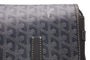 GOYARD ゴヤール ベルヴェデーレMM ショルダーバッグ グレー PVC レザー シルバー金具 ヘリンボーン柄 美品 中古 4b013001