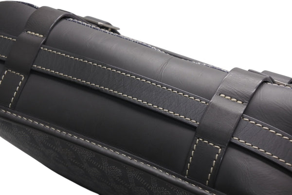 GOYARD ゴヤール ベルヴェデーレMM ショルダーバッグ グレー PVC レザー シルバー金具 ヘリンボーン柄 美品 中古 4b013001