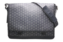 Load image into Gallery viewer, 極美品 GOYARD ゴヤール ショルダーバッグ グランブルーGM ヘリンボーン柄 PVC レザー グレーシルバー金具 中古 4b012954