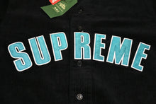 画像をギャラリービューアに読み込む, 新品未使用品 Supreme シュプリーム 18ss コーデュロイ ベースボールシャツ ブラック ブルー コットン サイズS 中古 4b012659