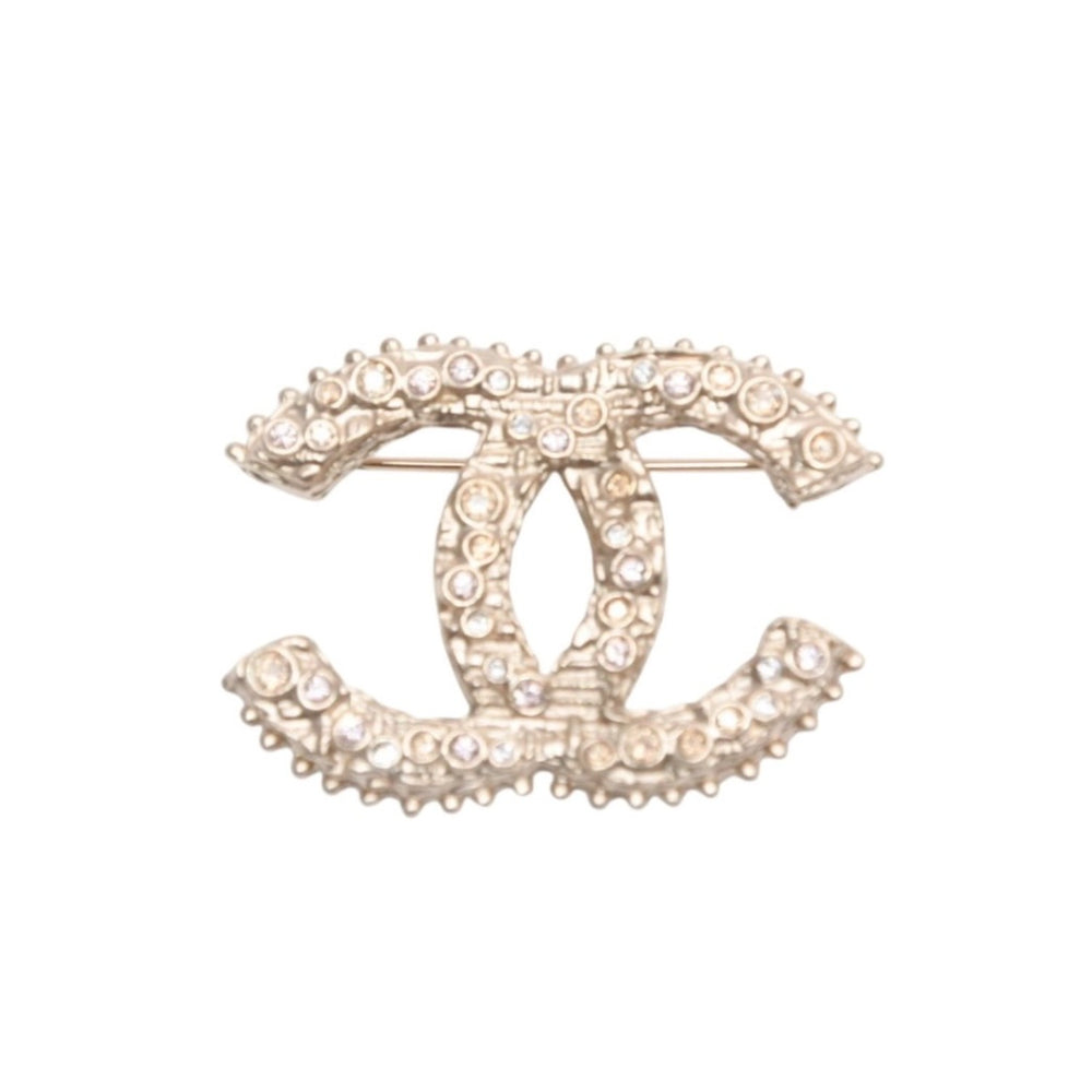 極美品 CHANEL シャネル コスチュームジュエリーライン ココマーク ブローチ A13B刻印 重量約14.0g ゴールド GP ラインストーン 中古 4b012977