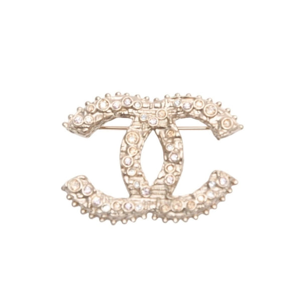Very Good Condition CHANEL Costume Jewelry Line Coco Mark Brooch A13B Engraved Weight Approx. 14.0g Gold GP Rhinestone Used 4b012977