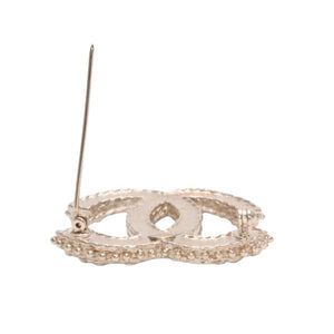 Very Good Condition CHANEL Costume Jewelry Line Coco Mark Brooch A13B Engraved Weight Approx. 14.0g Gold GP Rhinestone Used 4b012977